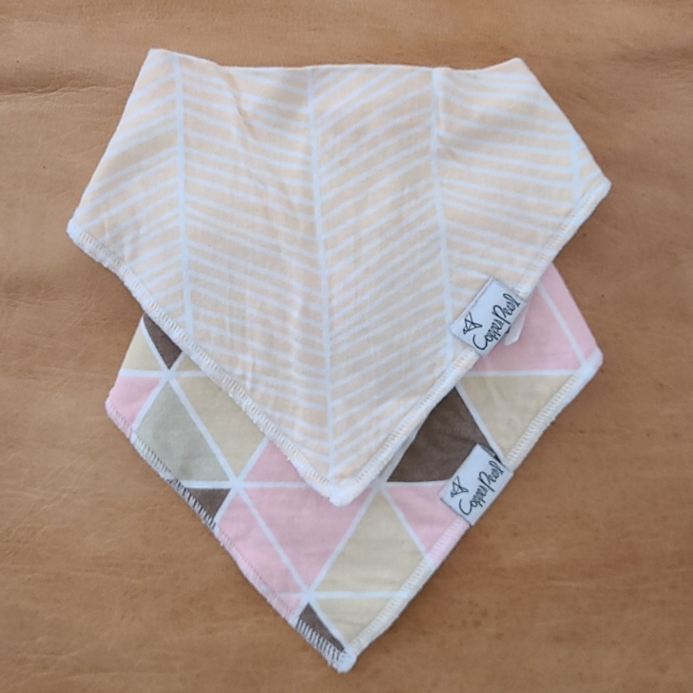 Baby girl bibs, set of 2